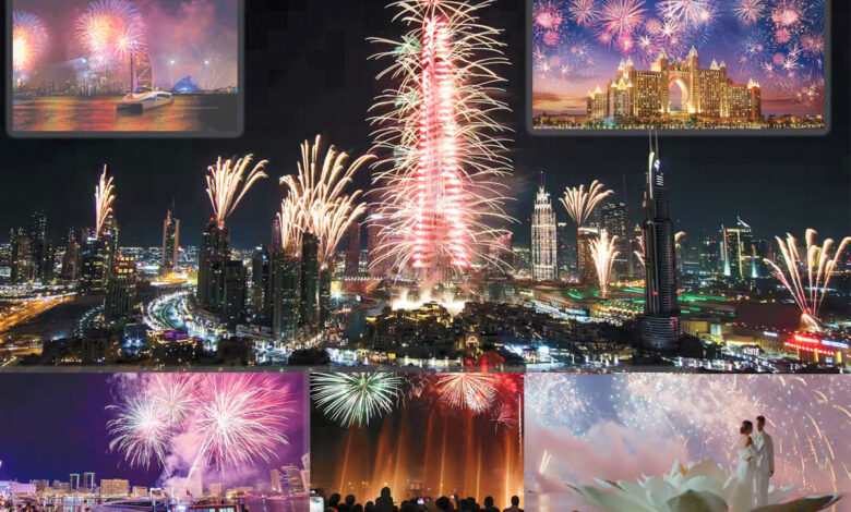 الألعاب النارية يوم رأس السنة في دبي