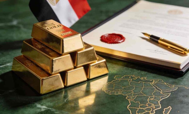 سيعمل الجانبان على إنشاء منظومة متكاملة لبنك الذهب بإحدى المناطق الحرة المخصّصة في مصر - صورة مولدة بالذكاء الاصطناعي Perplexity